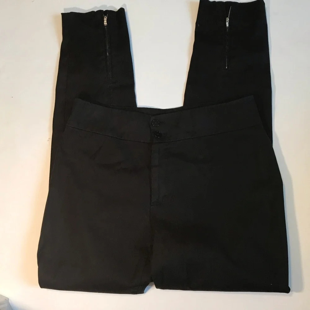 Ralph Lauren Black Label Black Zip Hem Pants